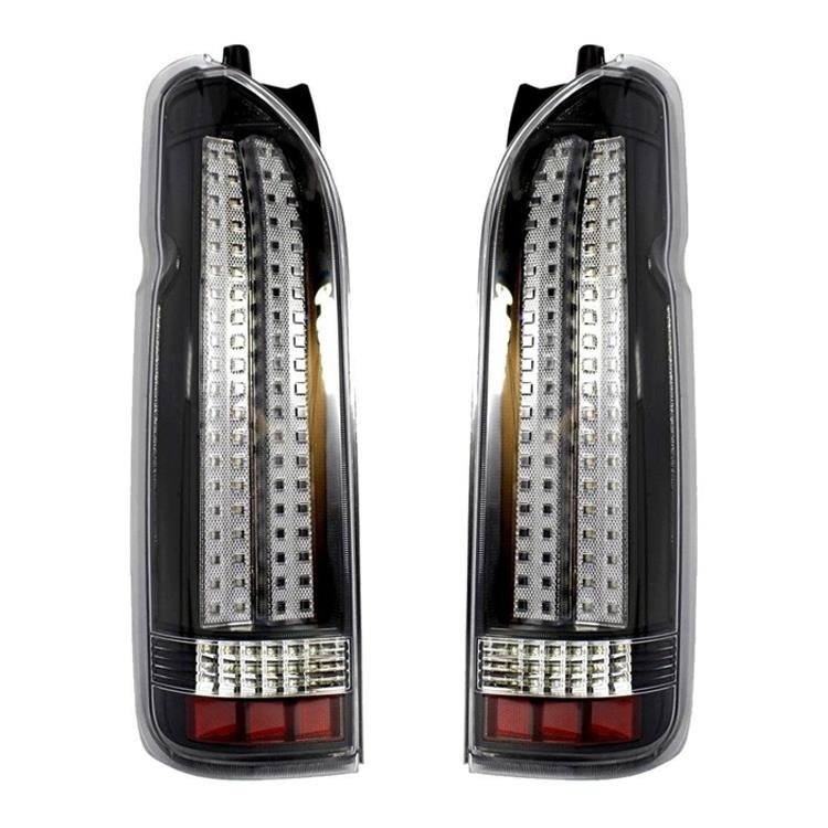 Full LED Tail Lamp Black Color Rear Lights for 2005-2017 Hiace Bus
